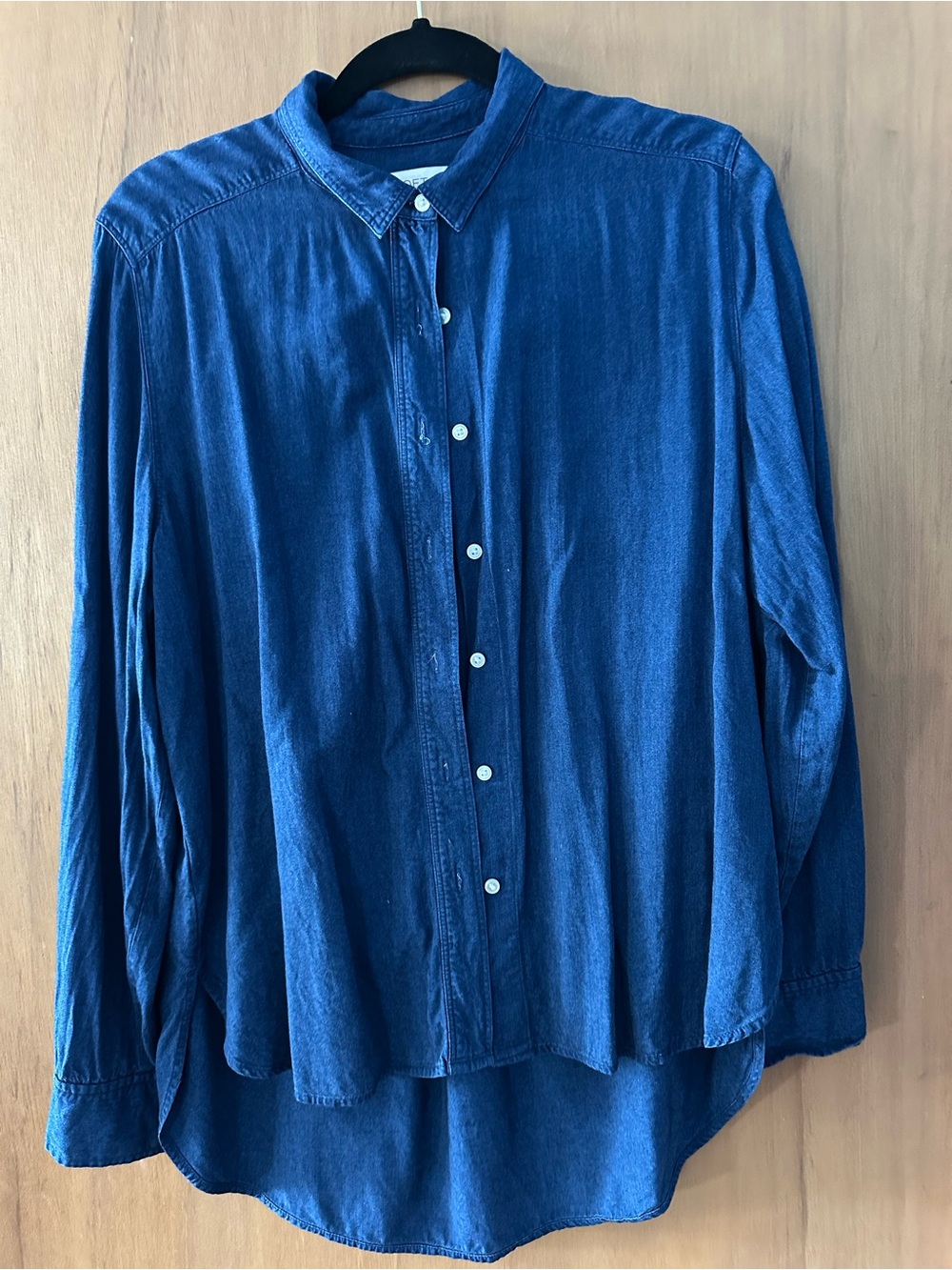 LOFT Blue Denim-Style Button Down Shirt